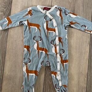 Milkbarn Deer Print Footie Sleeper